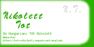 nikolett tot business card